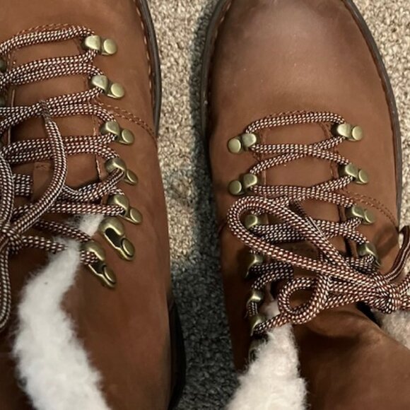 Born Brown Lace Up Fur Lined Boots with Durable Design - Picture 3 of 5